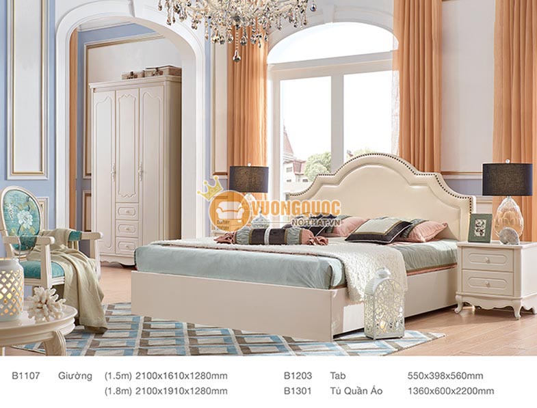 Giường ngủ cao cấp kiểu dáng hàn quốc  jhq b1107g-2